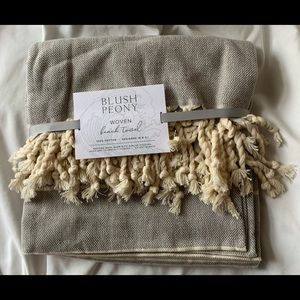 Blush Peony Woven Beach Towel